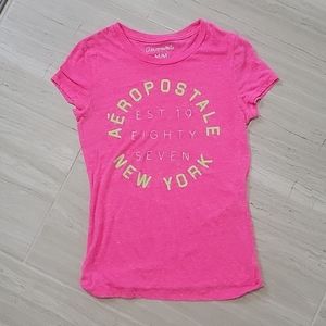 VTG 90s Y2K Aeropostale Neon Pink Baby T Shirt Medium